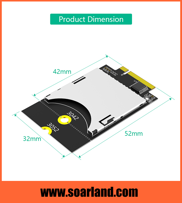 SD to M.2 KEY-B Adapter