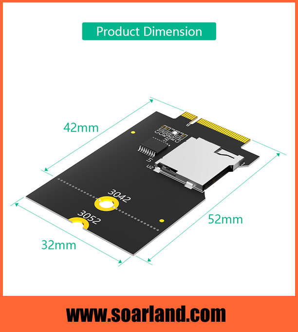 micro SD to M.2 KEY-B Adapter