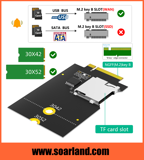 micro SD to M.2 KEY-B Adapter