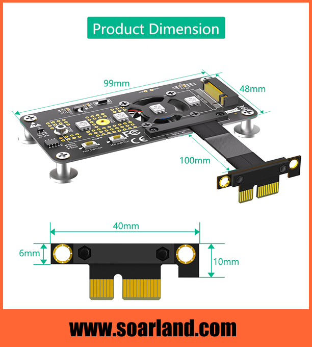 M.2 KEY-M SSD to PCIe x1 Adapter