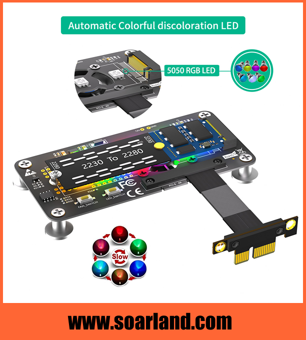 M.2 KEY-M SSD to PCIe x1 Adapter