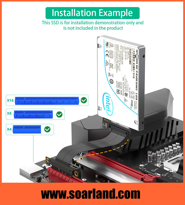 U.2 to PCIe x4 Cable Adapter