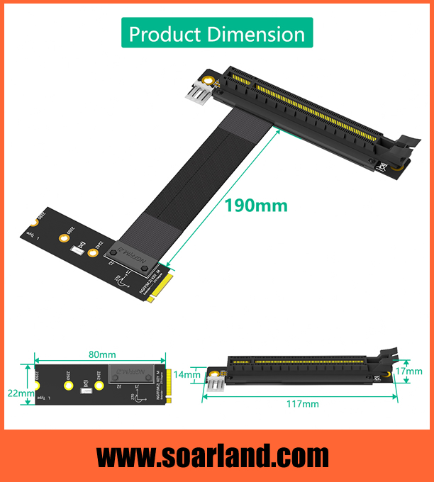 PCIe x16 to M.2 KEY-M Cable Adapter