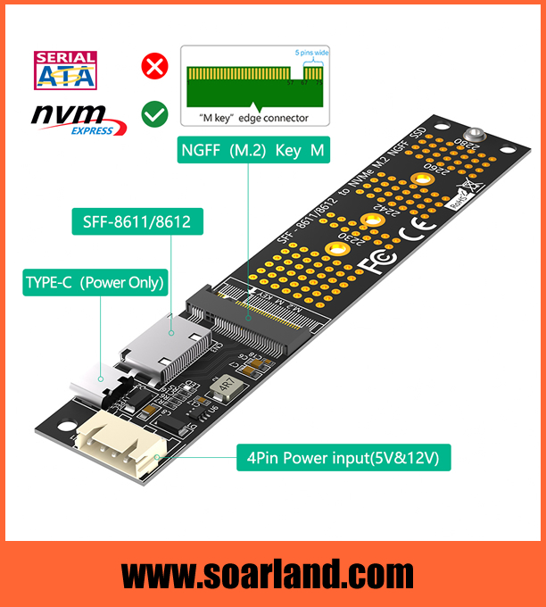 M.2 SSD to OCuLink SFF-8612 Adapter