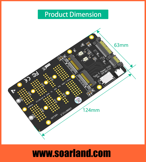 M.2 to OCuLink SFF-8612 SATA Combo Adapter