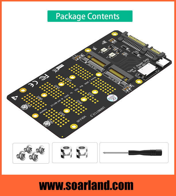 M.2 to OCuLink SFF-8612 SATA Combo Adapter