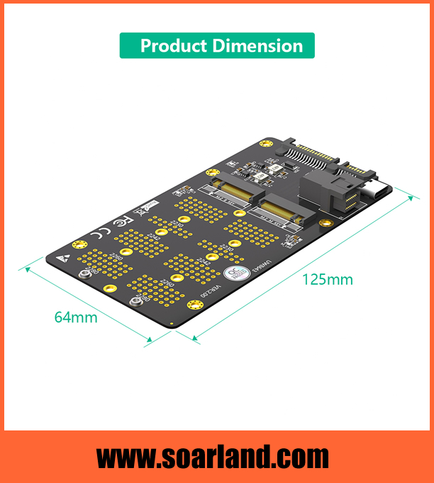 M.2 SSD to SFF-8643 SATA Combo Adapter