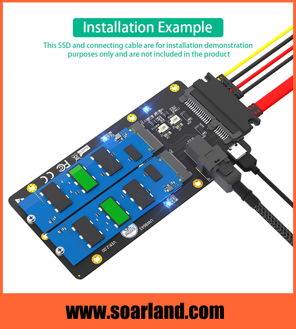 M.2 SSD to SFF-8643 SATA Combo Adapter