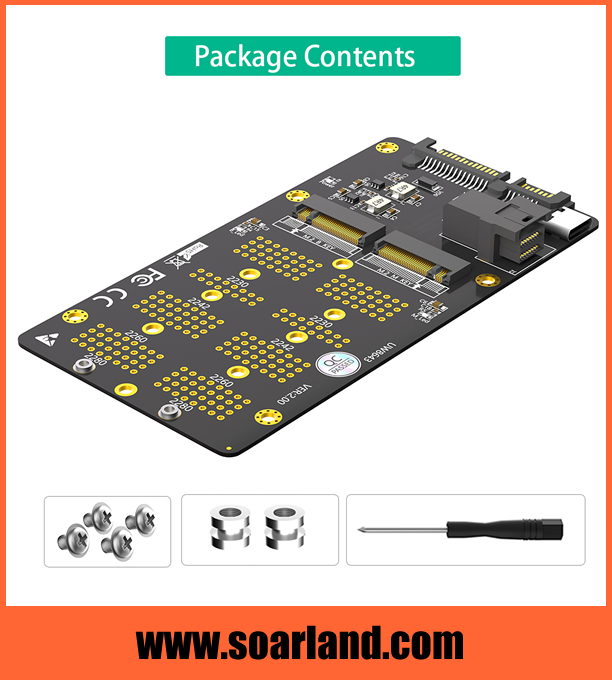 M.2 SSD to SFF-8643 SATA Combo Adapter