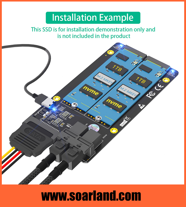 DUAL M.2 SSD to DUAL SFF-8643 Adapter