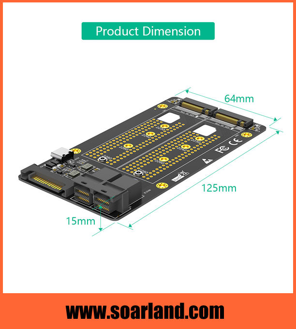 DUAL M.2 SSD to DUAL SFF-8643 Adapter