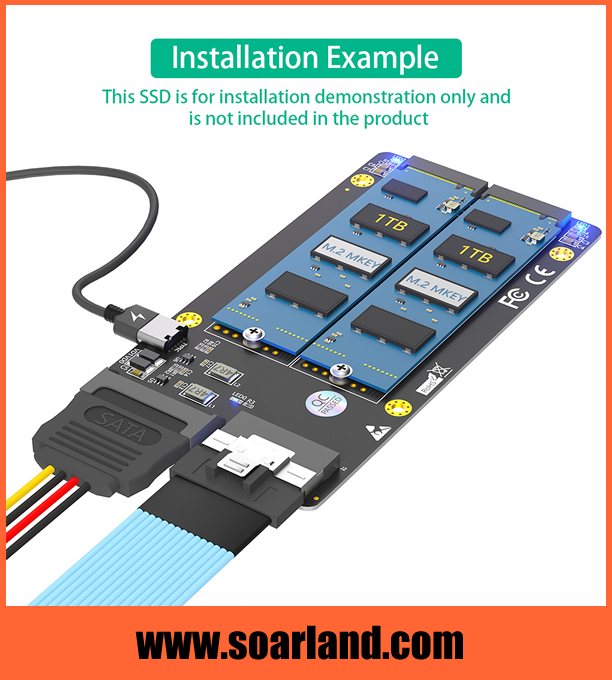 DUAL M.2 SSD to SlimSAS 8i SFF-8654 Adapter