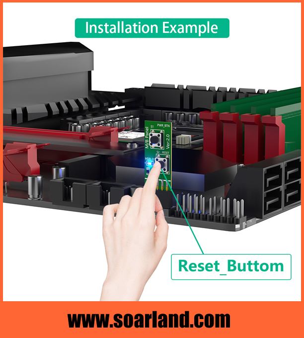 Reset Power ON/OFF switch Board Adapter for Desktop PC