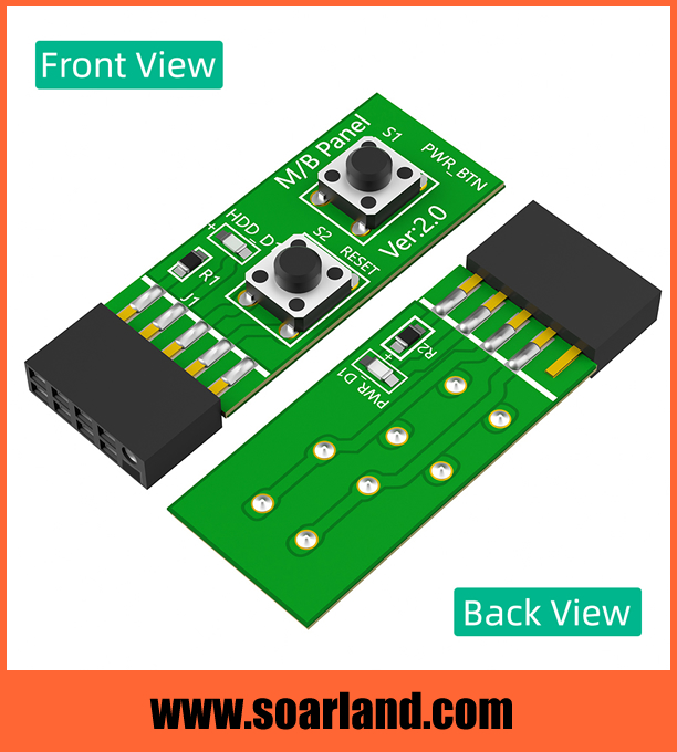 Reset Power ON/OFF switch Board Adapter for Desktop PC