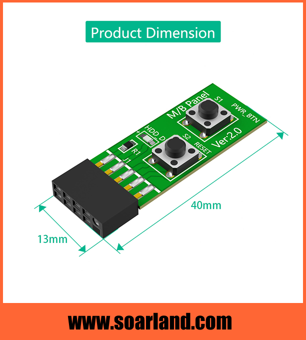 Reset Power ON/OFF switch Board Adapter for Desktop PC