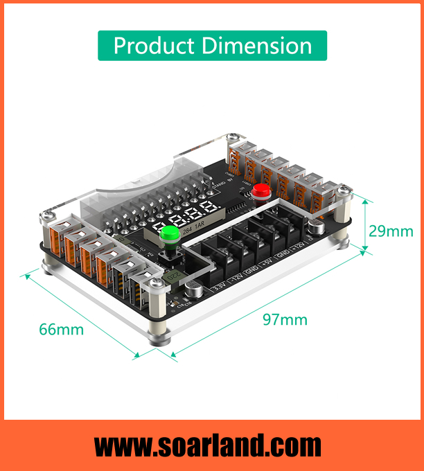 12 Ports ATX Power Supply Breakout Board Adapter