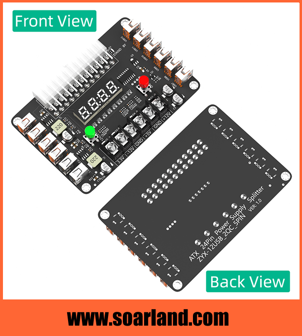 12 Ports ATX Power Supply Breakout Board Adapter