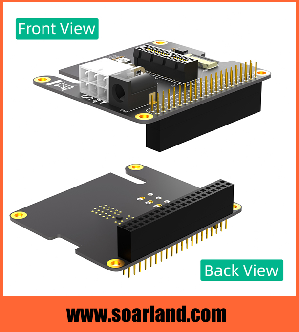 PCIe x1 Adapter with external 12V power for Raspberry Pi 