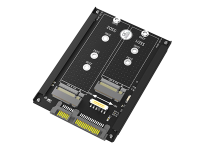 Dual M.2 SSD to SATA Adapter with Bracket