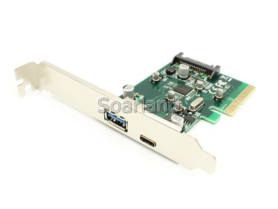 PCIe USB 3.1 Type-C + Type-A Adapter Card