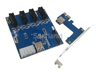 PCIe x1 Riser Cable 1 to 4 ports