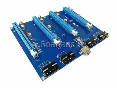 PCIe x1 to 4 ports x16 Multiplier Card